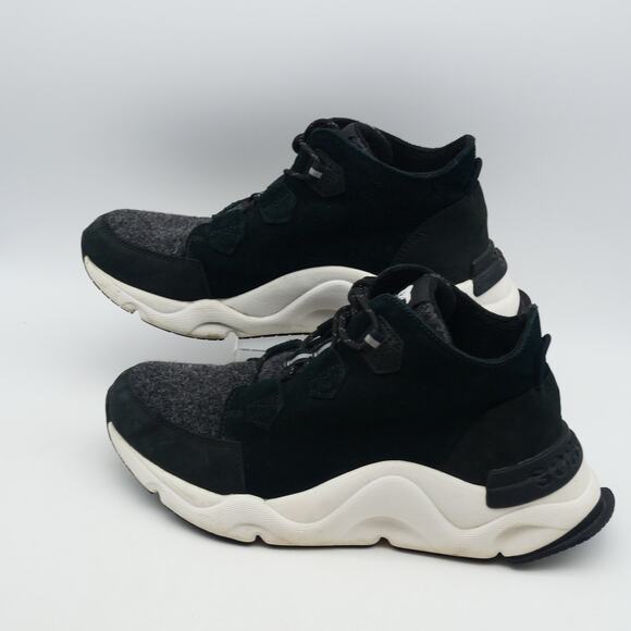 Sorel Women's 10 Kinetic Impact Caribou WP Boots Sneakers Black Sea Salt - Picture 2 of 7